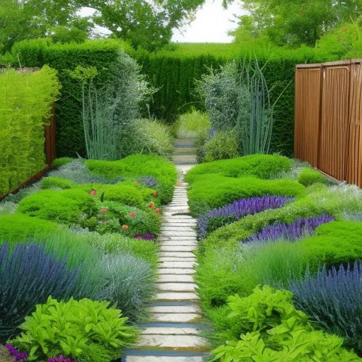 

This image shows a garden with a variety of plants of different sizes and colors. The garden is well-designed and organized, with a variety of plants that complement each other. The image illustrates how careful selection of plants can create a beautiful and
