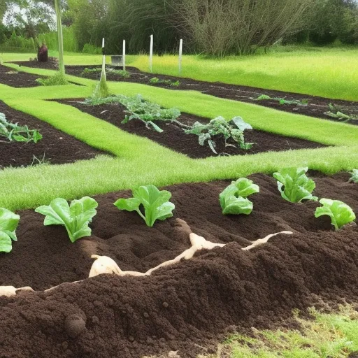 

An image of a garden bed filled with healthy, dark soil, with a few earthworms visible in the soil. The image illustrates the importance of earthworms in creating healthy garden soils, as their burrowing and waste products help to aerate