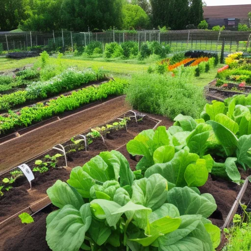 

An image of a lush vegetable garden with a variety of vegetables growing in neat rows. The vibrant colors of the vegetables stand out against the dark soil, and the garden is surrounded by a white picket fence. The image conveys the idea