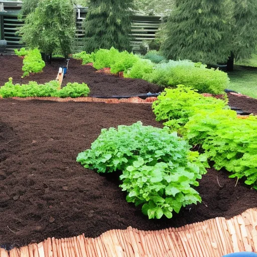 

This image shows a garden bed with a layer of mulch spread across the top. The mulch is made up of organic material such as leaves, straw, and wood chips, and is used to help protect the soil from erosion, retain