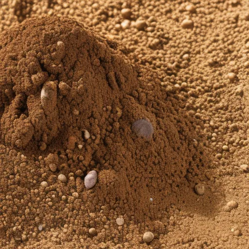 

The image shows a close-up of a handful of soil, with different colors and textures visible. The soil is composed of a variety of materials, including sand, clay, and organic matter. This image illustrates the complexity of soil composition and
