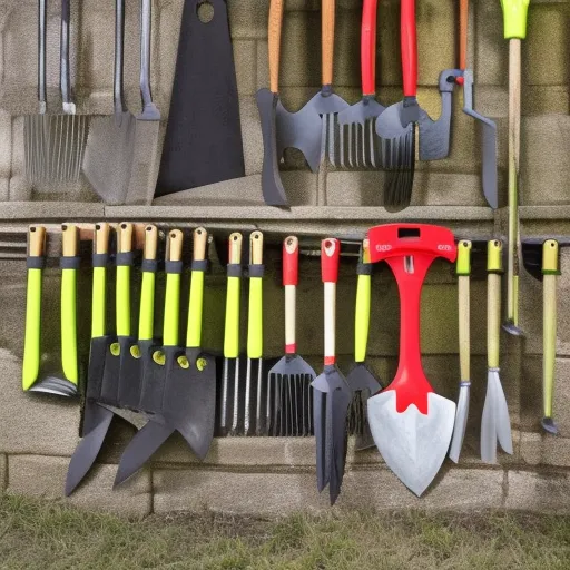 

The image shows a variety of garden tools with different handles and grips. The handles range from ergonomic rubberized grips to traditional wooden handles. The tools include a shovel, rake, hoe, and trowel. The image illustrates the